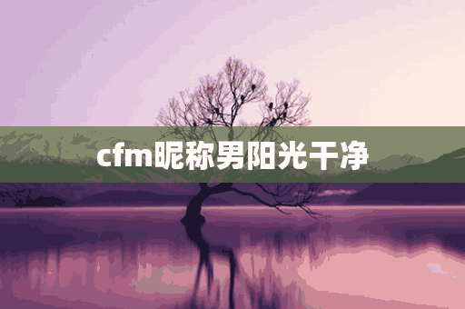 cfm昵称男阳光干净(cf昵称男生)